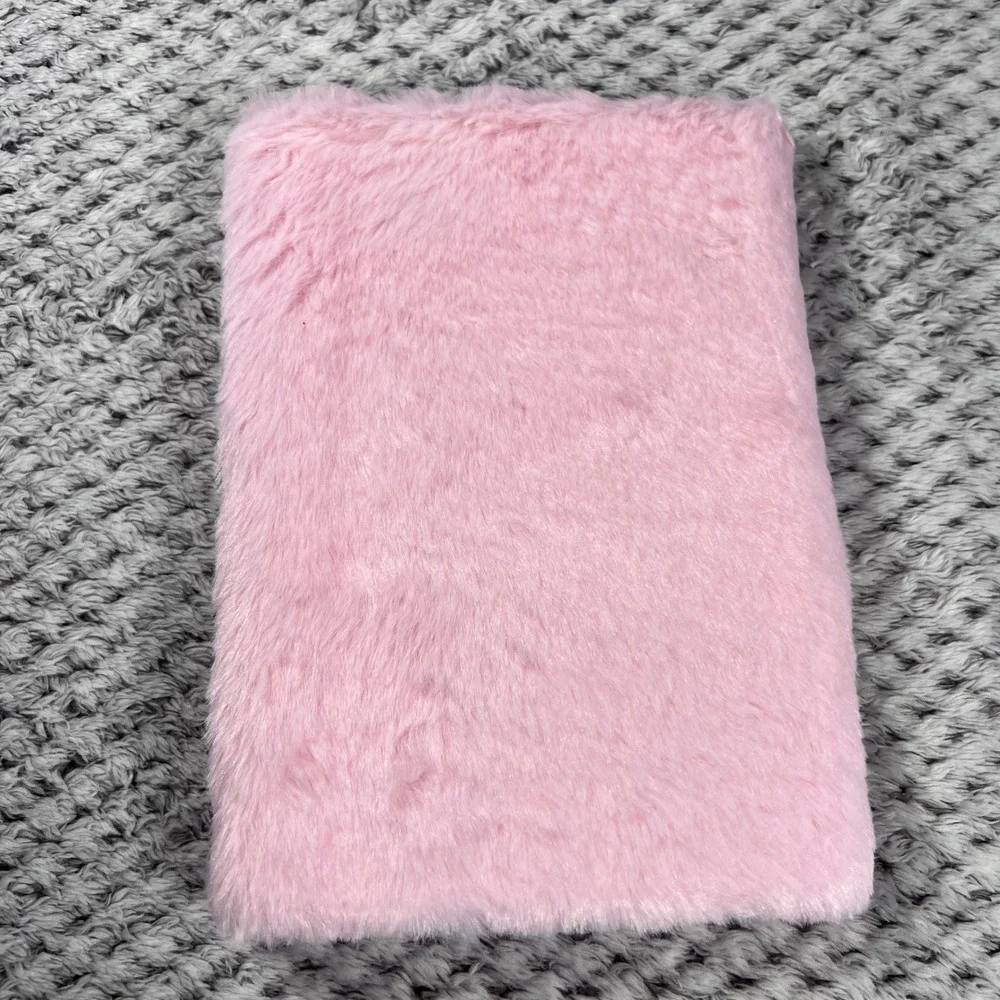 Pink Faux Fur Notebook Journal Unicorn‎ Sequin Heart Cover Kids Girls Diary NEW